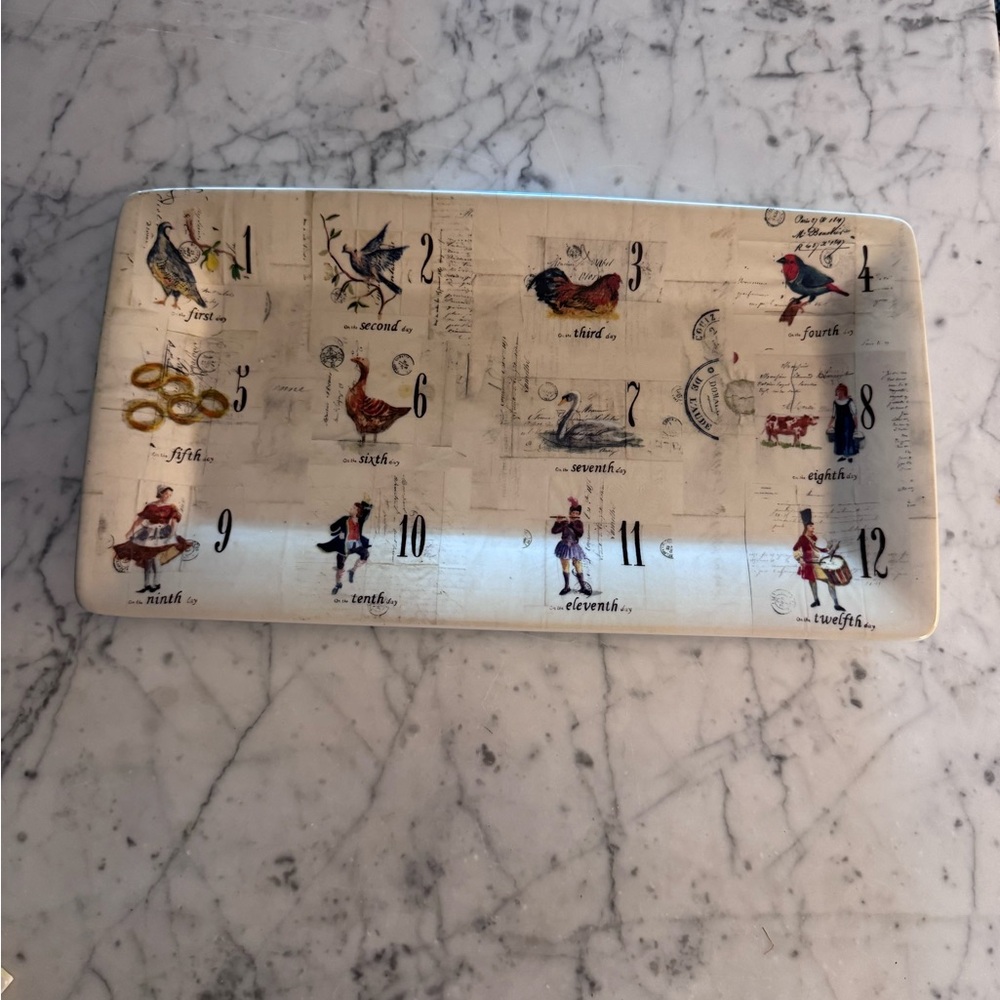 Williams Sonoma 12 days of Christmas platter, like new, 7 1/2x13 1/2.